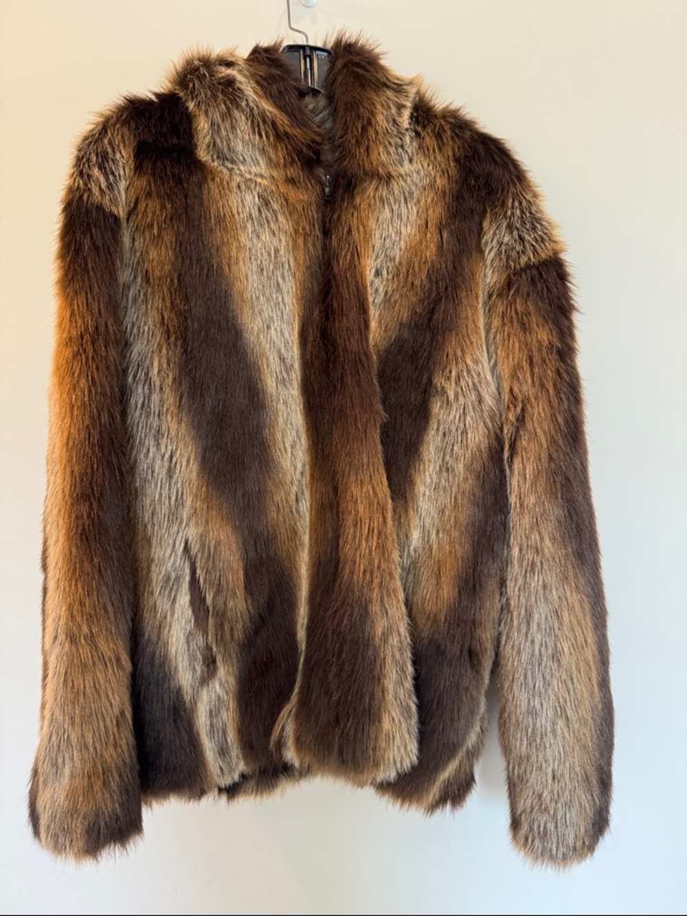 Fabulous Furs Brown and Tan Faux Fur Jacket